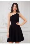 Платье мини на одно плечо черного цвета Stellato